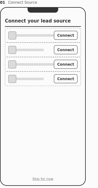 Connect Source wireframe
